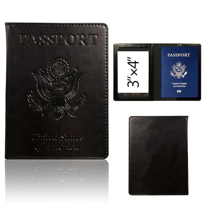 protege passeport en cuir format compact noir pour voyage international