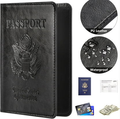 protege passeport en cuir PU imperméable avec protection RFID pour documents de voyage