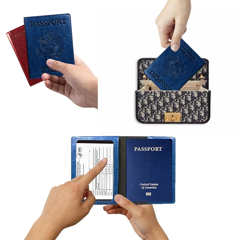 protege passeport en cuir facile à ranger dans un sac pour voyager organisé