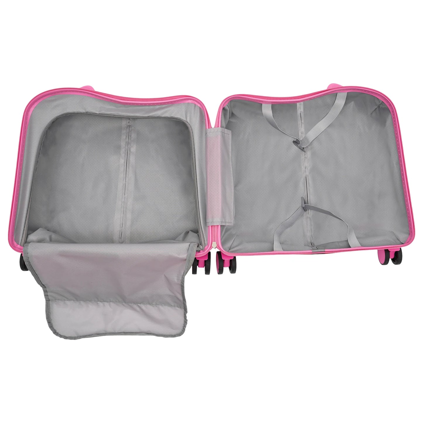 Valise enfant à roulettes cabine 8 pouces grande capacité 37L, conçue pour les enfants de 3 à 6 ans, avec structure robuste en ABS et PVC, roues universelles silencieuses, verrou à code intégré, poignée antidérapante et tige de traction réglable. Valise enfant légère et résistante, compatible avion, dotée de compartiments intérieurs organisés, coins arrondis pour plus de sécurité, supportant jusqu’à 60 kg et permettant à l’enfant de s’asseoir et rouler. Valise enfant design ludique et premium, idéale pour v