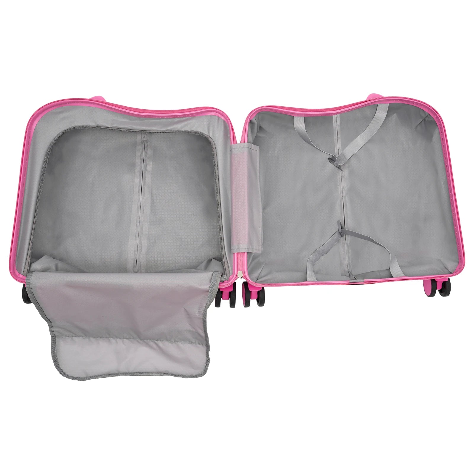Valise enfant à roulettes cabine 8 pouces grande capacité 37L, conçue pour les enfants de 3 à 6 ans, avec structure robuste en ABS et PVC, roues universelles silencieuses, verrou à code intégré, poignée antidérapante et tige de traction réglable. Valise enfant légère et résistante, compatible avion, dotée de compartiments intérieurs organisés, coins arrondis pour plus de sécurité, supportant jusqu’à 60 kg et permettant à l’enfant de s’asseoir et rouler. Valise enfant design ludique et premium, idéale pour v