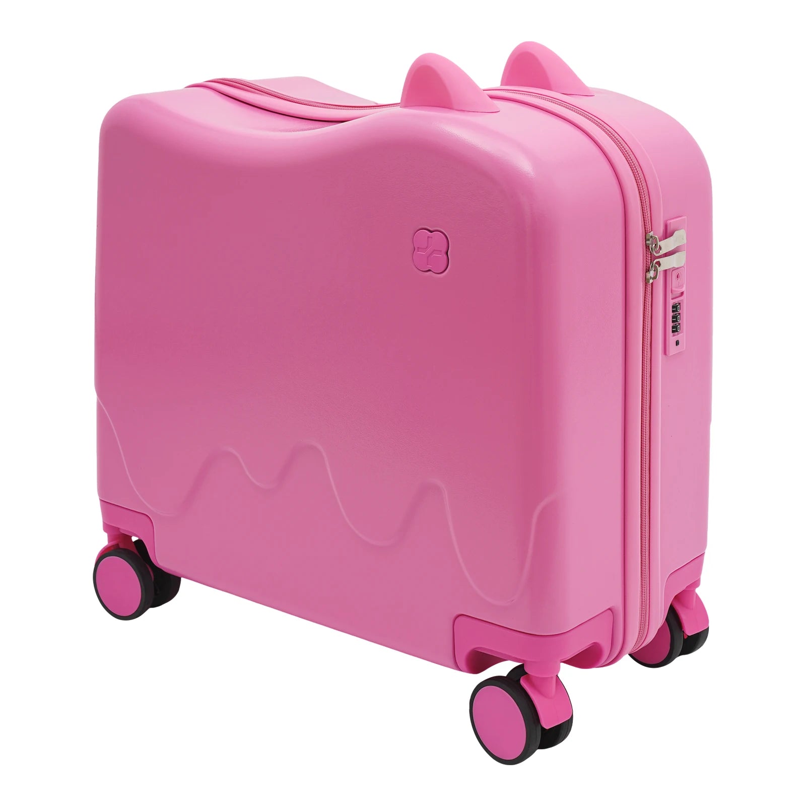 Valise enfant à roulettes cabine 8 pouces grande capacité 37L, conçue pour les enfants de 3 à 6 ans, avec structure robuste en ABS et PVC, roues universelles silencieuses, verrou à code intégré, poignée antidérapante et tige de traction réglable. Valise enfant légère et résistante, compatible avion, dotée de compartiments intérieurs organisés, coins arrondis pour plus de sécurité, supportant jusqu’à 60 kg et permettant à l’enfant de s’asseoir et rouler. Valise enfant design ludique et premium, idéale pour v