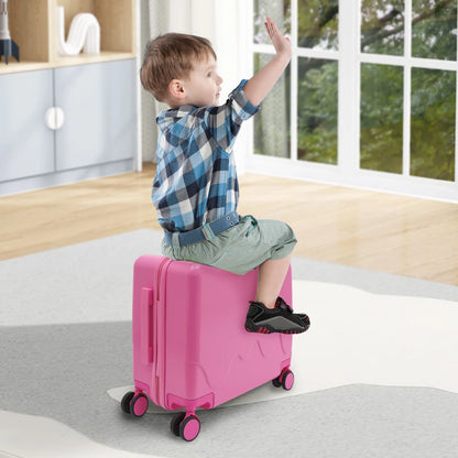 Valise enfant à roulettes cabine 8 pouces grande capacité 37L, conçue pour les enfants de 3 à 6 ans, avec structure robuste en ABS et PVC, roues universelles silencieuses, verrou à code intégré, poignée antidérapante et tige de traction réglable. Valise enfant légère et résistante, compatible avion, dotée de compartiments intérieurs organisés, coins arrondis pour plus de sécurité, supportant jusqu’à 60 kg et permettant à l’enfant de s’asseoir et rouler. Valise enfant design ludique et premium, idéale pour v