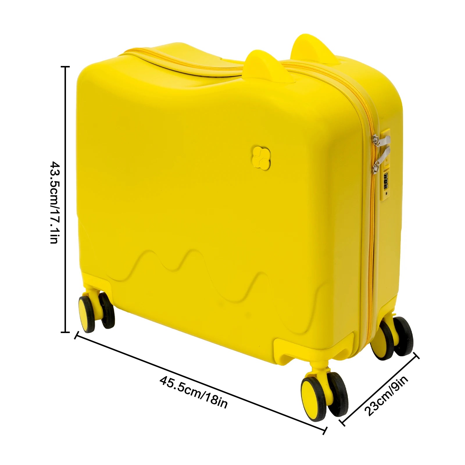 Valise enfant à roulettes cabine 8 pouces grande capacité 37L, conçue pour les enfants de 3 à 6 ans, avec structure robuste en ABS et PVC, roues universelles silencieuses, verrou à code intégré, poignée antidérapante et tige de traction réglable. Valise enfant légère et résistante, compatible avion, dotée de compartiments intérieurs organisés, coins arrondis pour plus de sécurité, supportant jusqu’à 60 kg et permettant à l’enfant de s’asseoir et rouler. Valise enfant design ludique et premium, idéale pour v