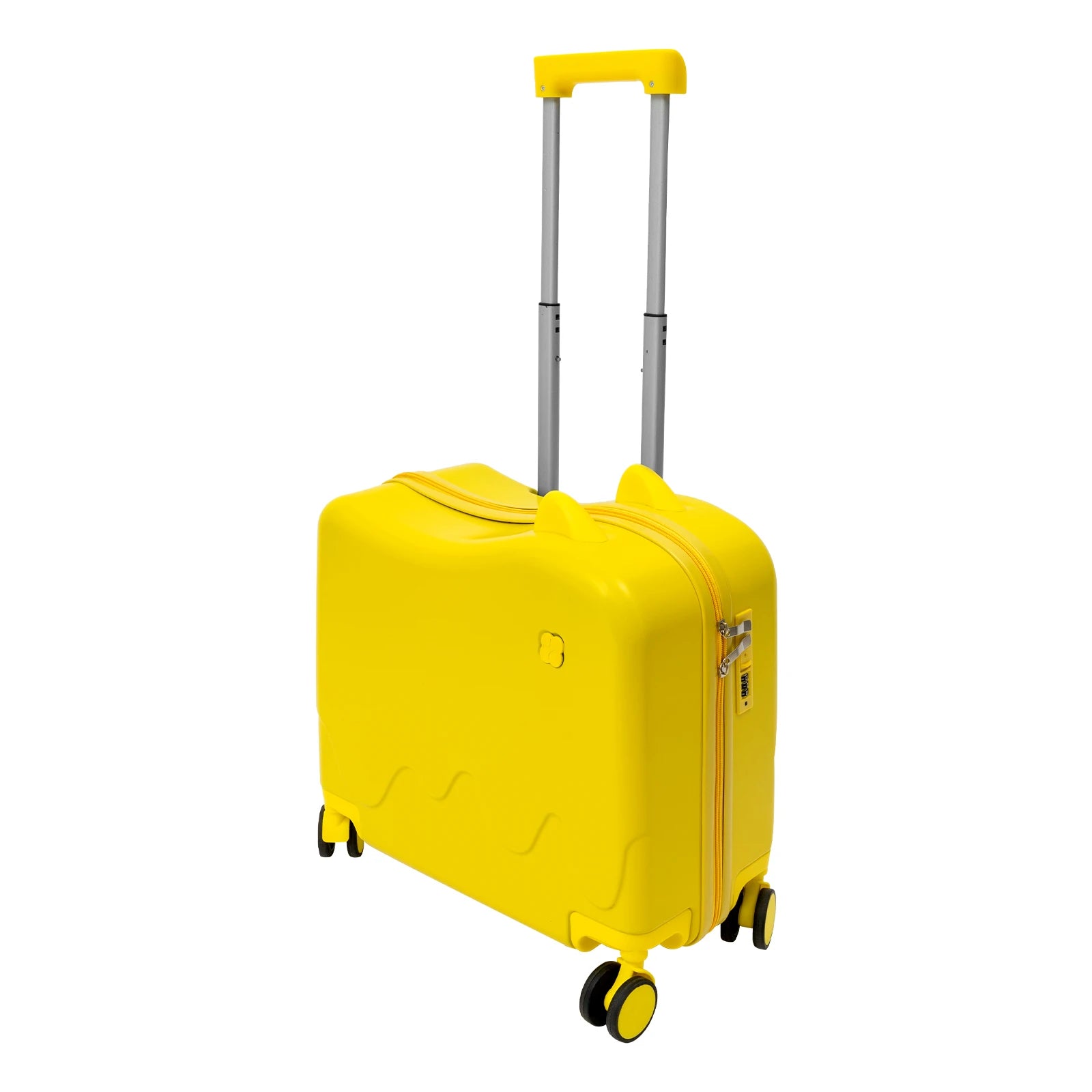 Valise enfant à roulettes cabine 8 pouces grande capacité 37L, conçue pour les enfants de 3 à 6 ans, avec structure robuste en ABS et PVC, roues universelles silencieuses, verrou à code intégré, poignée antidérapante et tige de traction réglable. Valise enfant légère et résistante, compatible avion, dotée de compartiments intérieurs organisés, coins arrondis pour plus de sécurité, supportant jusqu’à 60 kg et permettant à l’enfant de s’asseoir et rouler. Valise enfant design ludique et premium, idéale pour v