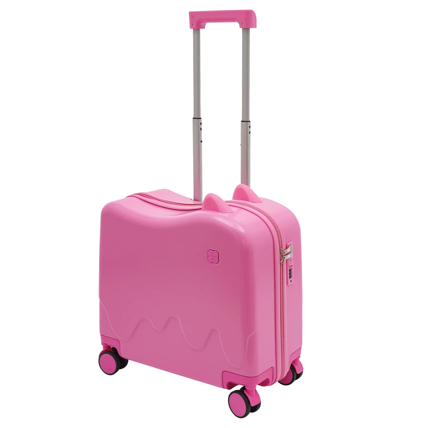 Valise enfant à roulettes cabine 8 pouces grande capacité 37L, conçue pour les enfants de 3 à 6 ans, avec structure robuste en ABS et PVC, roues universelles silencieuses, verrou à code intégré, poignée antidérapante et tige de traction réglable. Valise enfant légère et résistante, compatible avion, dotée de compartiments intérieurs organisés, coins arrondis pour plus de sécurité, supportant jusqu’à 60 kg et permettant à l’enfant de s’asseoir et rouler. Valise enfant design ludique et premium, idéale pour v