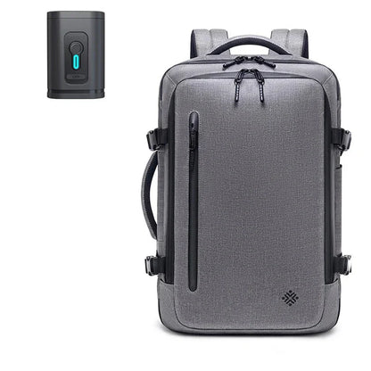 Sac a dos voyage compression sous vide Airbag Business™ : compact, étanche, USB, grande capacité extensible et organisation optimale.
