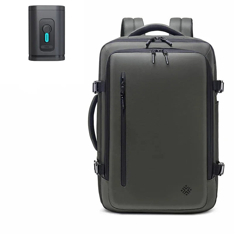Sac a dos voyage compression sous vide Airbag Business™ : compact, étanche, USB, grande capacité extensible et organisation optimale.