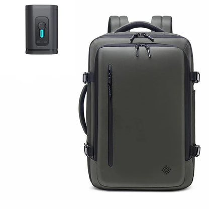 Sac a dos voyage compression sous vide Airbag Business™ : compact, étanche, USB, grande capacité extensible et organisation optimale.