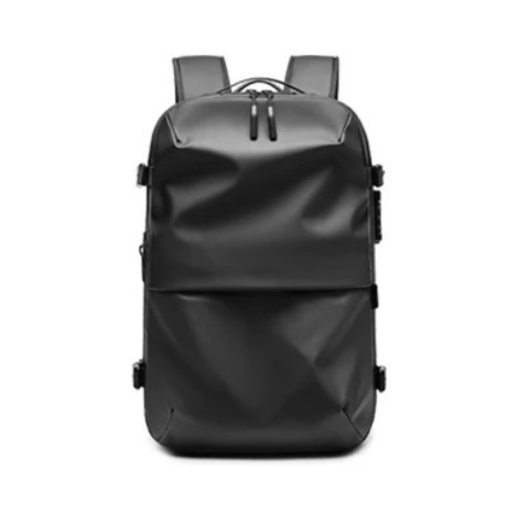 sac a dos cabine compression sous vide , dispositif de compression intgrée en un clic , variante noir