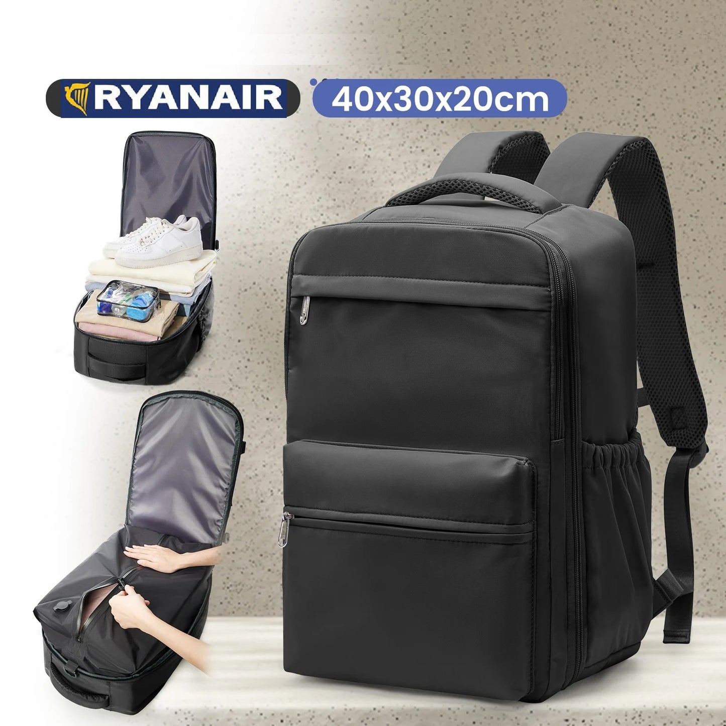 Sac a dos cabine compression sous vide 