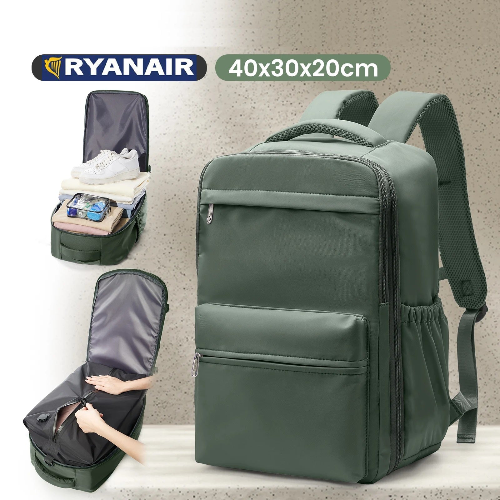 Sac a dos cabine compression sous vide 