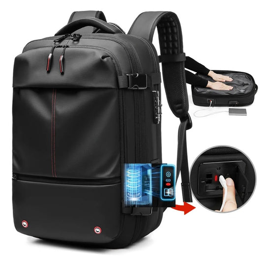 sac a dos cabine compression sous vide , dispositif de compression intgrée en un clic 