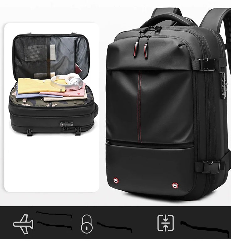 Sac a dos compression sous vide AirVault rangementchic ideal pour voyage cabine avion