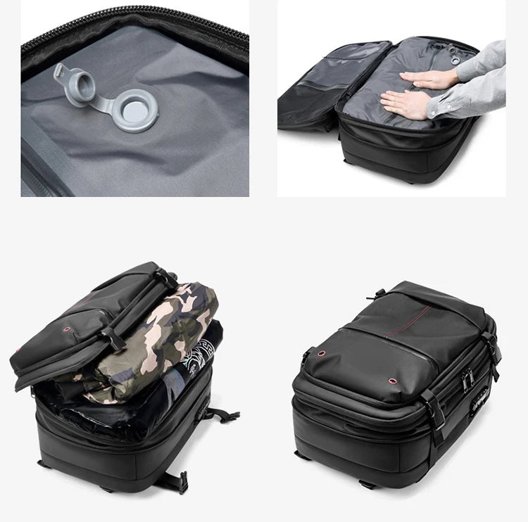 Sac a dos compression sous vide AirVault rangementchic ideal pour voyage cabine avion
