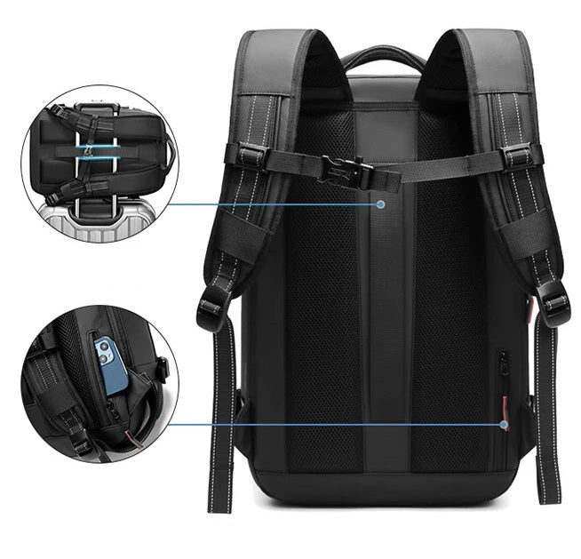 Sac a dos compression sous vide AirVault rangementchic ideal pour voyage cabine avion