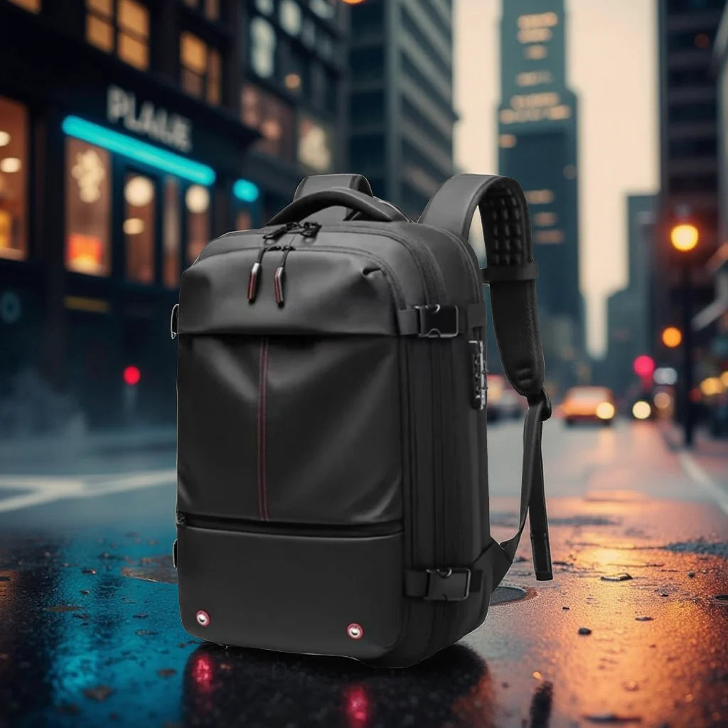 sac à dos compression sous vide Airvault noir pour voyage, accessoires rangement urbain