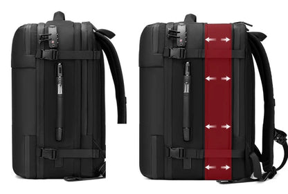 Sac à dos compression sous vide extensible 10 cm, idéal organisation bagage voyage