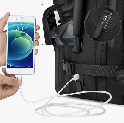 sac à dos compression sous vide avec port USB pour charger téléphone, accessoire voyage pratique