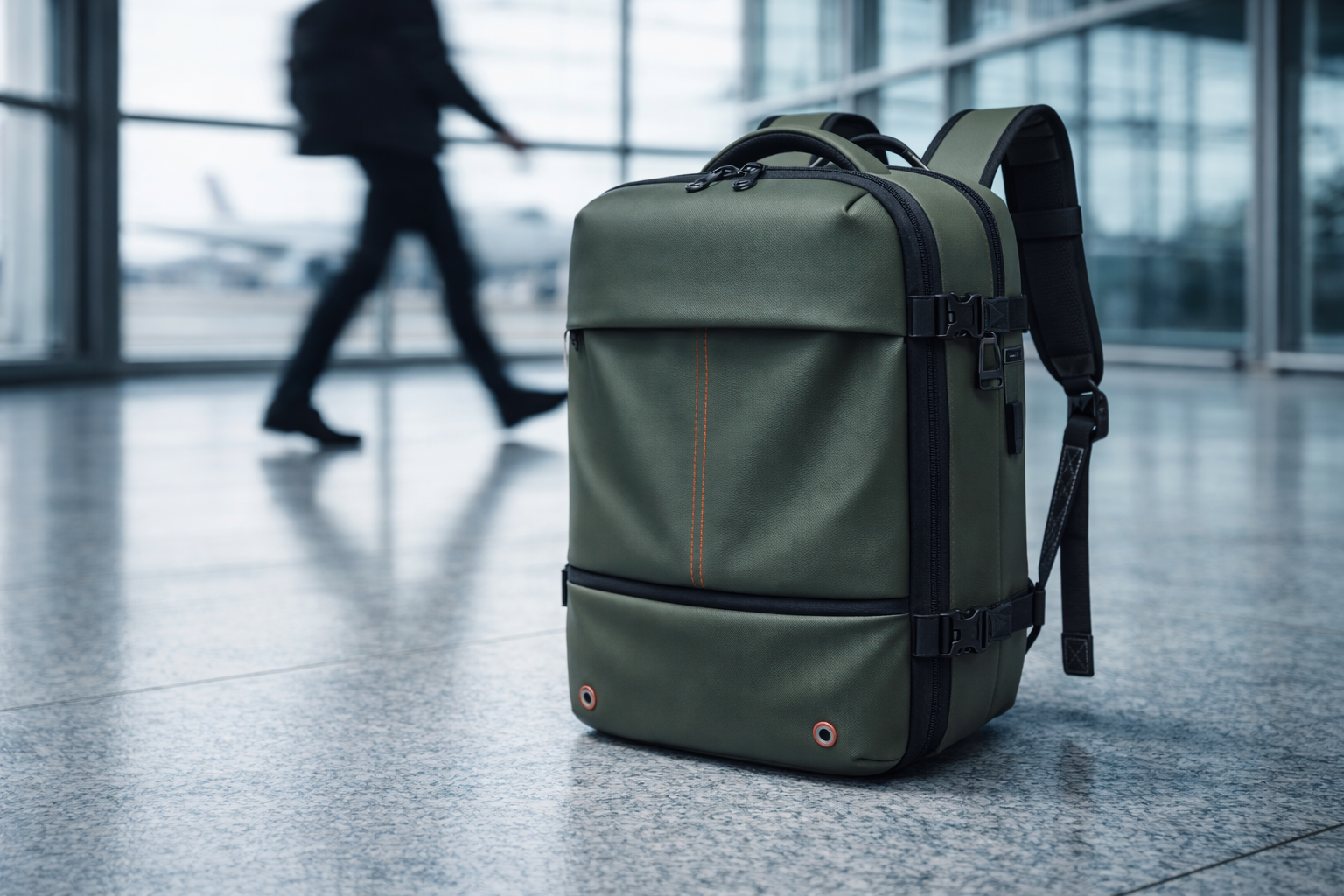 sac à dos compression sous vide cabine vert, système complet, accessoire voyage optimisé