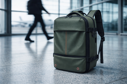sac à dos compression sous vide cabine vert, système complet, accessoire voyage optimisé