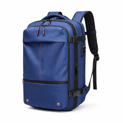 sac à dos compression sous vide Flexpump bleu, organisation bagages voyage