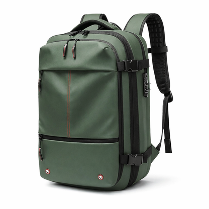 sac à dos compression sous vide FlexPump vert, grand format, idéal rangement voyage