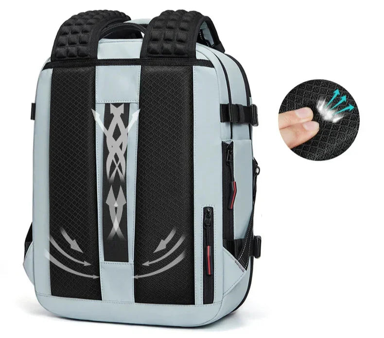 sac à dos compression sous vide Vacupack respirant, rangement voyage optimisé