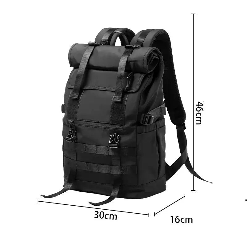 sac a dos roll top grande capacite 40 litres avec poches laterales bouteille