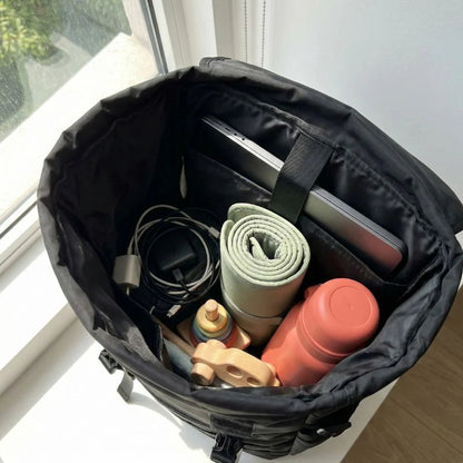 sac a dos roll top grande capacite 40 litres avec poches laterales bouteille
