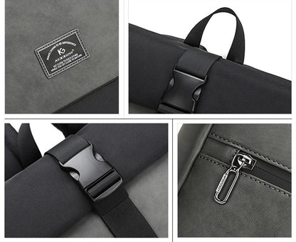 sac a dos roll top gris bleu jaune pour hommes femmes résistant à l’eau et durable