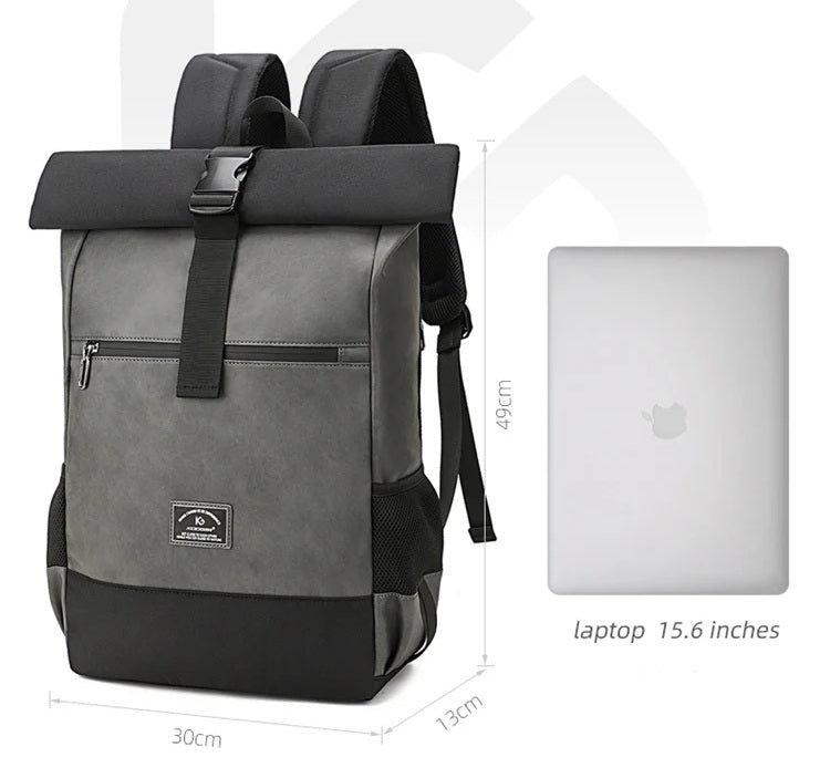 sac a dos roll top gris bleu jaune pour hommes femmes résistant à l’eau et durable