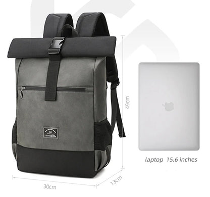 sac a dos roll top gris bleu jaune pour hommes femmes résistant à l’eau et durable