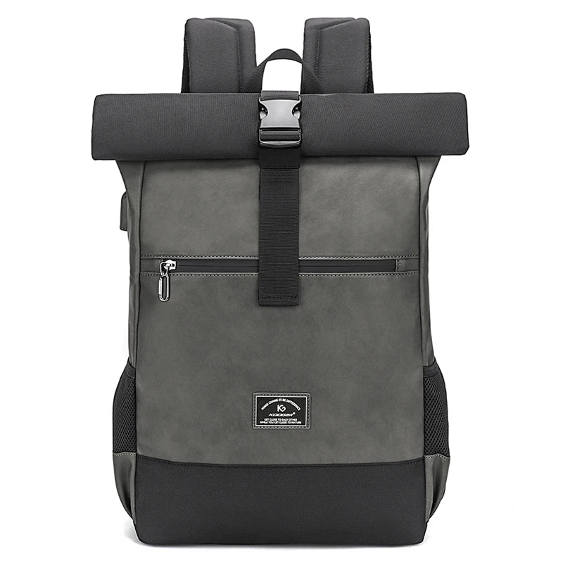 sac a dos roll top design urbain mode loisirs capacité 20-35 litres avec port USB intégré