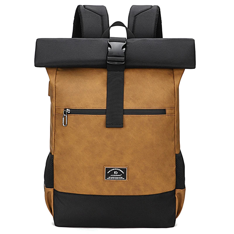 sac a dos roll top design urbain mode loisirs capacité 20-35 litres avec port USB intégré