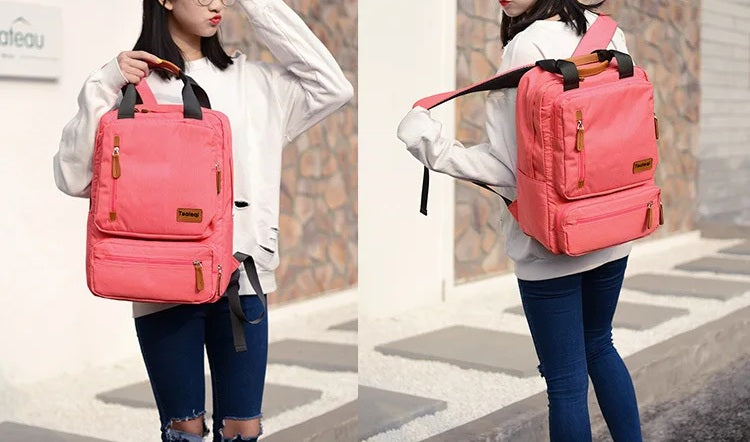 Sac à dos femme 25L en toile canvas – style urbain et fonctionnel avec multiples poches et compartiment pour ordinateur, parfait pour voyages courts et déplacements quotidiens.