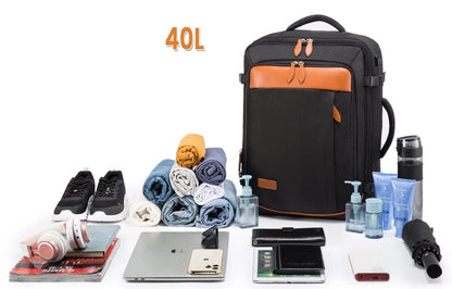 Sac valise cabine extensible homme 40L imperméable avec cubes de rangement inclus grande capacite 