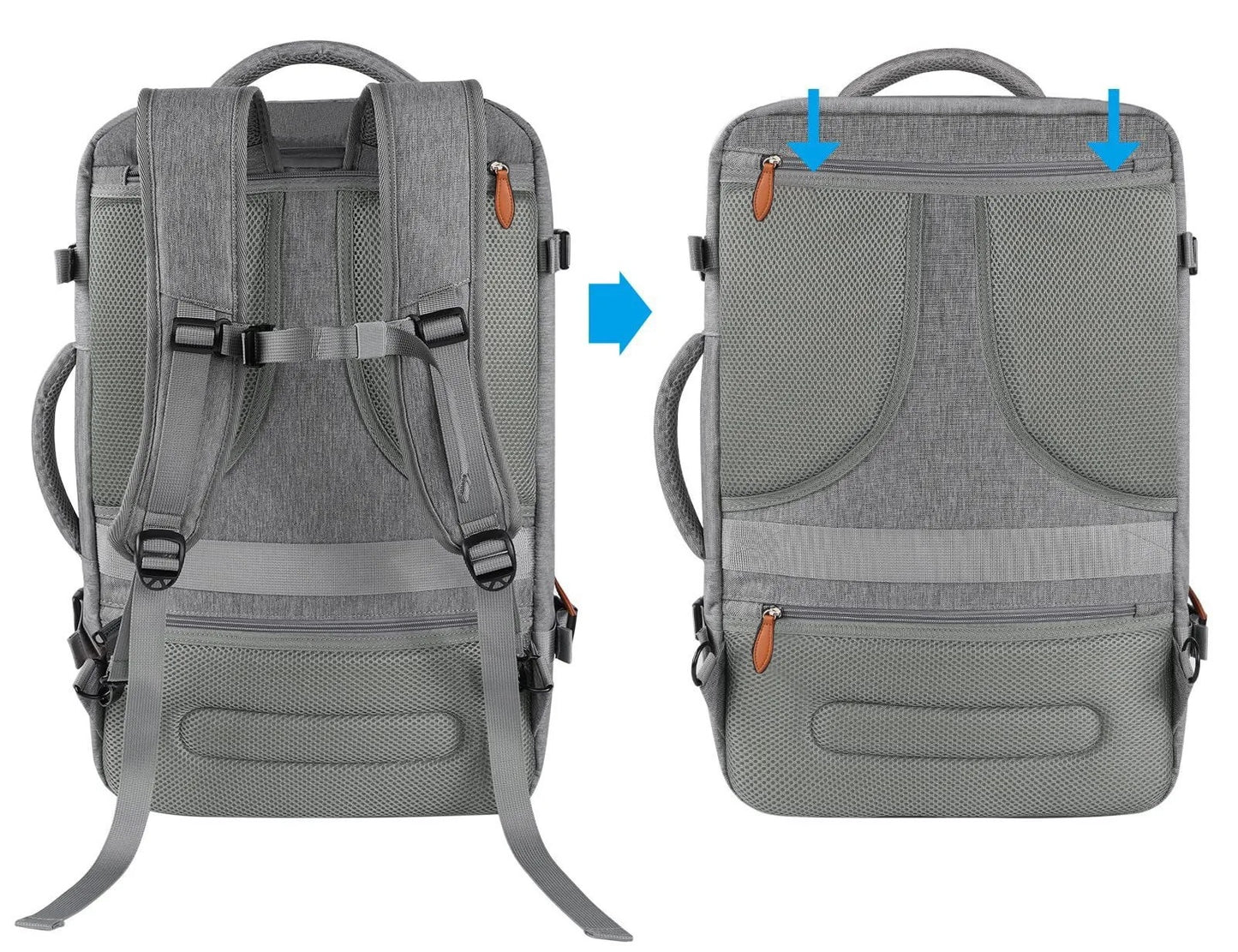 Sac valise cabine extensible homme 40L imperméable avec cubes de rangement inclus sangle rabatable