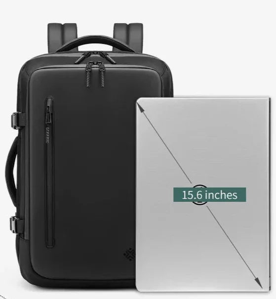 Sac a dos voyage compression sous vide Airbag Business™ : compact, étanche, USB, grande capacité extensible et organisation optimale.