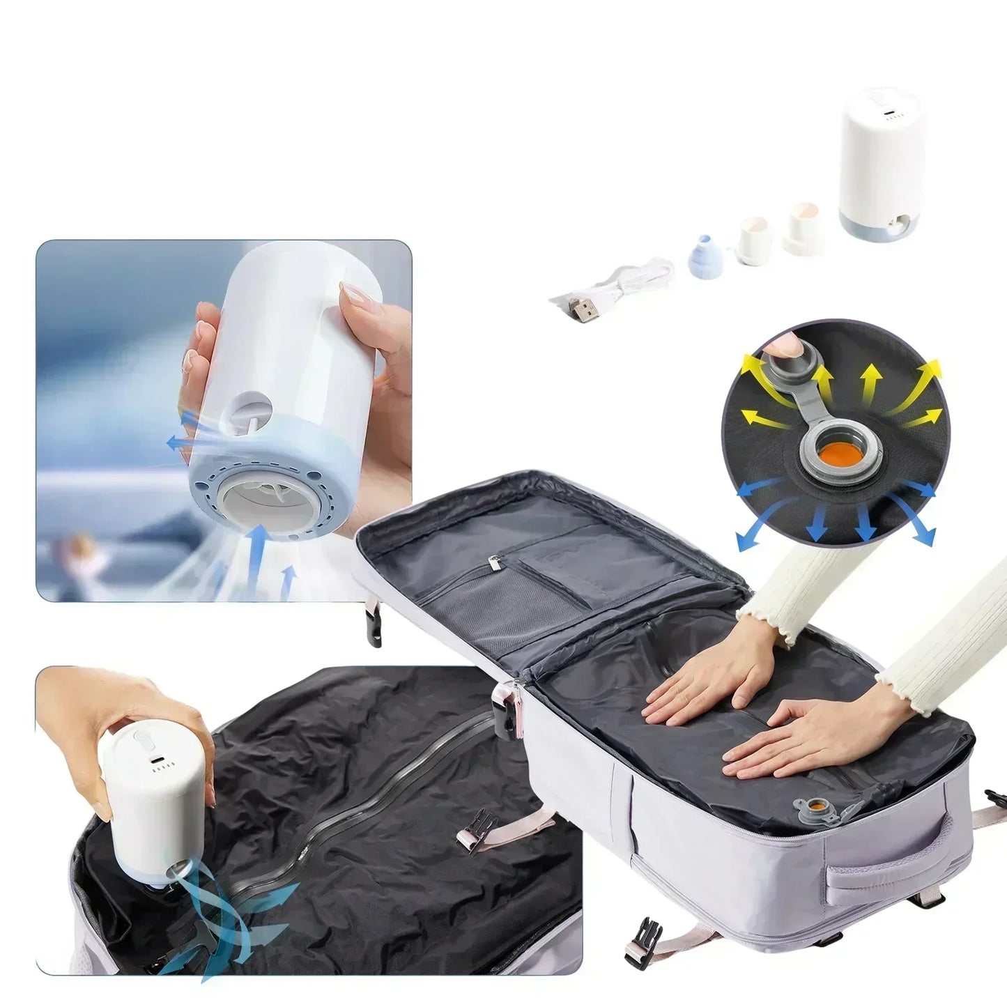 Sac a dos voyage AirCompresX™ cabine Wizzair 40x30x20, compression sous vide, multifonction et ergonomique. Voyagez léger et organisé !