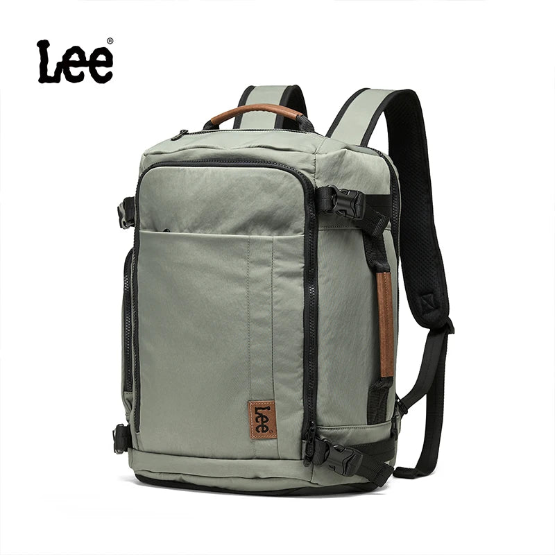 Sac à dos de voyage cabine Lee® 24 litres résistant à l’eau, portable à main, épaule ou dos, compartiments organisés pour ordinateur, chaussures et accessoires de voyage.