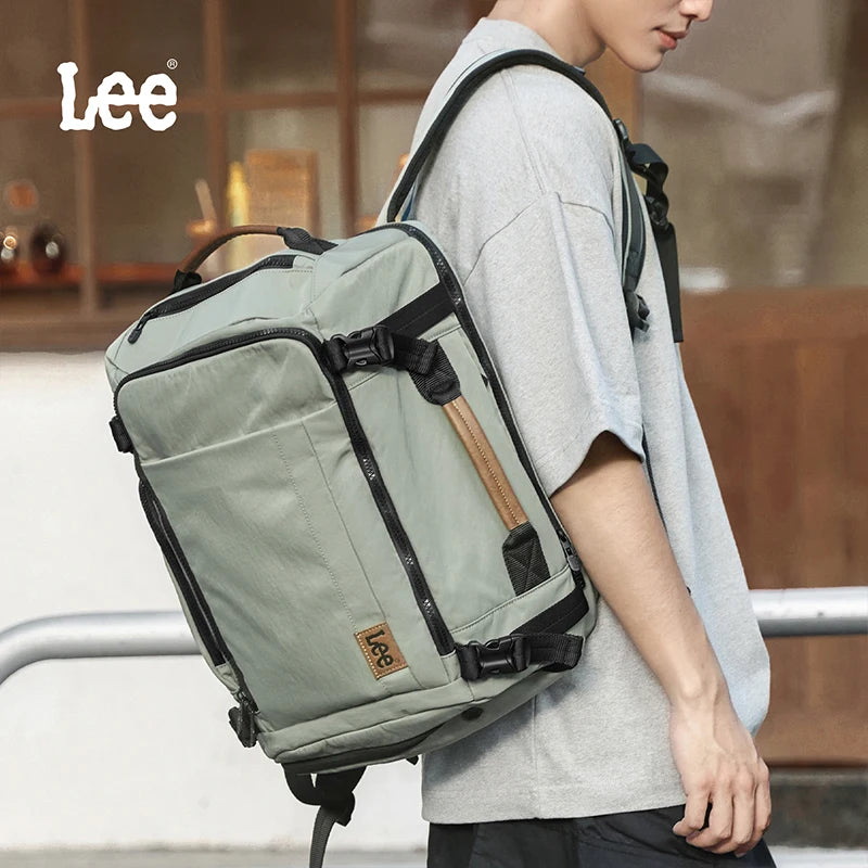 Sac à dos de voyage cabine Lee® 24L unisexe imperméable avec compartiment chaussures et poche humide, compatible ordinateur 16 pouces pour courts séjours et déplacements.