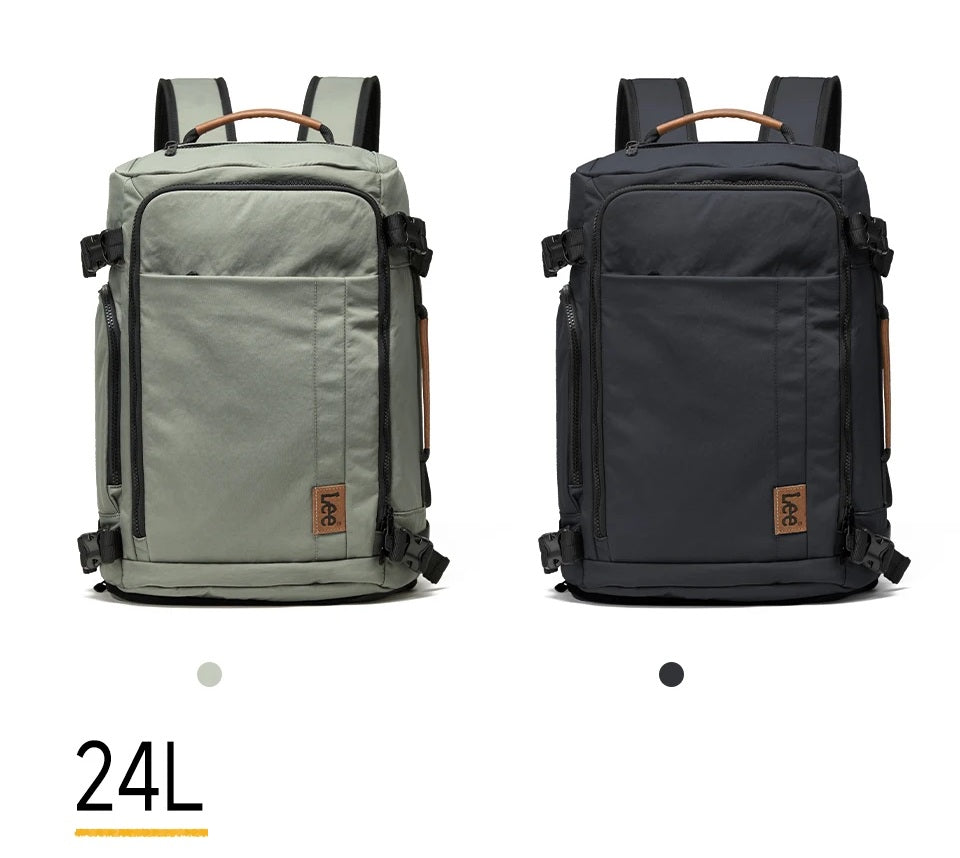 Sac à dos de voyage cabine Lee® 24L unisexe imperméable avec compartiment chaussures et poche humide, compatible ordinateur 16 pouces pour courts séjours et déplacements.