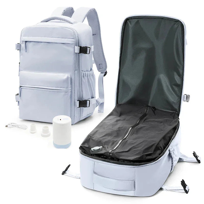 sac à dos voyage, sac à dos compression sous vide, bagage cabine low-cost, solution rangement valise, organisateur voyage compact, sac voyage ordinateur, sac à dos cabine homme femme, sac léger pour avion, gain de place sac voyage, sac à dos polyvalent voyage