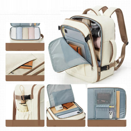 Sac a dos voyage cabine 40x30x20 Sky Biz™ utilise comme bagage cabine avion conforme Ryanair et Wizz Air, sac a dos ultra leger avec compartiment ordinateur portable 15,6 pouces, organisation interieure pratique, design geometrique moderne et confort dorsal pour voyages d’affaires et courts sejours