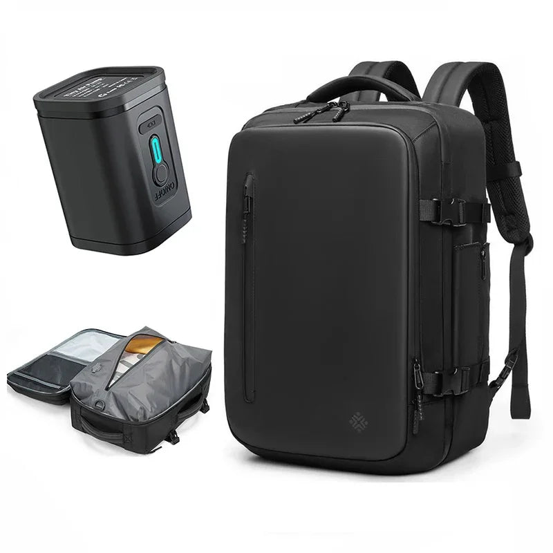 Sac a dos voyage compression sous vide Airbag Business™ : compact, étanche, USB, grande capacité extensible et organisation optimale.