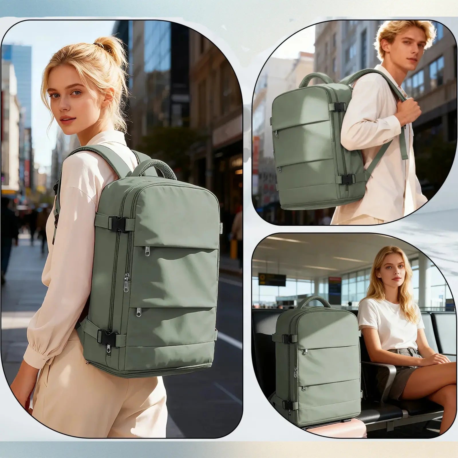 Sac à dos voyage cabine 40x30x20 Urban Fly™ utilisé comme bagage cabine avion conforme Ryanair et Wizz Air, sac à dos compact avec compartiment ordinateur portable, grande capacité 20 à 35 litres, organisation intérieure optimisée et dos confortable pour voyager sans frais supplémentaires