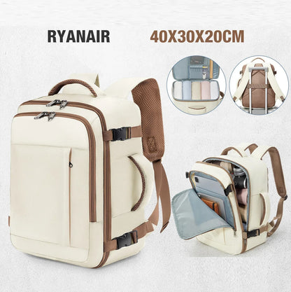 Sac a dos voyage cabine 40x30x20 Sky Biz™ utilise comme bagage cabine avion conforme Ryanair et Wizz Air, sac a dos ultra leger avec compartiment ordinateur portable 15,6 pouces, organisation interieure pratique, design geometrique moderne et confort dorsal pour voyages d’affaires et courts sejours
