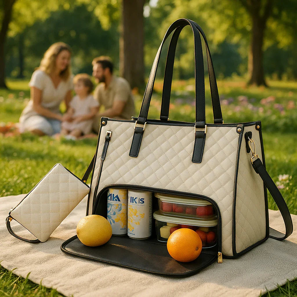 Sac a main femme cuir Gourmet Nomade™ isotherme et spacieux par rangementchic.com
