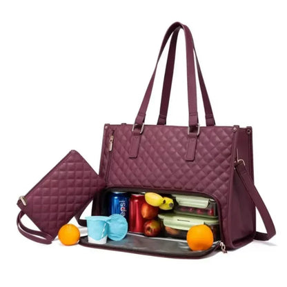 Sac a main femme noir Gourmet Nomade™ pratique pour déjeuner et bureau par rangementchic.com